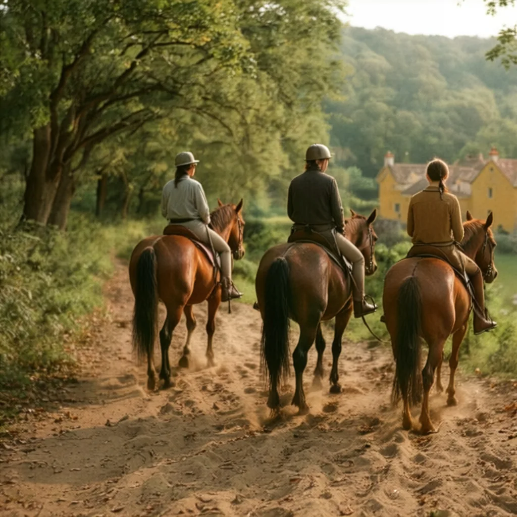 Balade à cheval en Dordogne, autour de Brantôme en Périgord