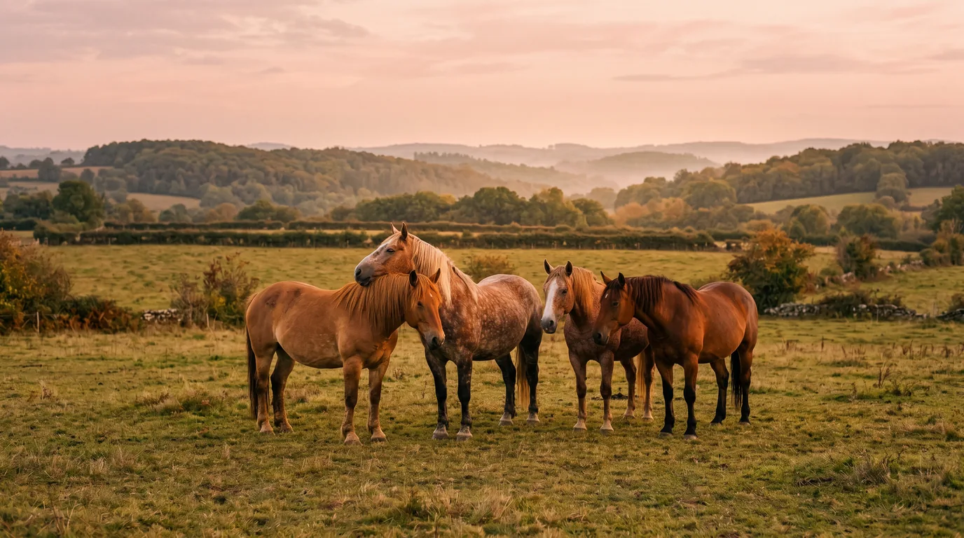 Les chevaux du Les Ecuries de Puynadal en liberté, Dordogne